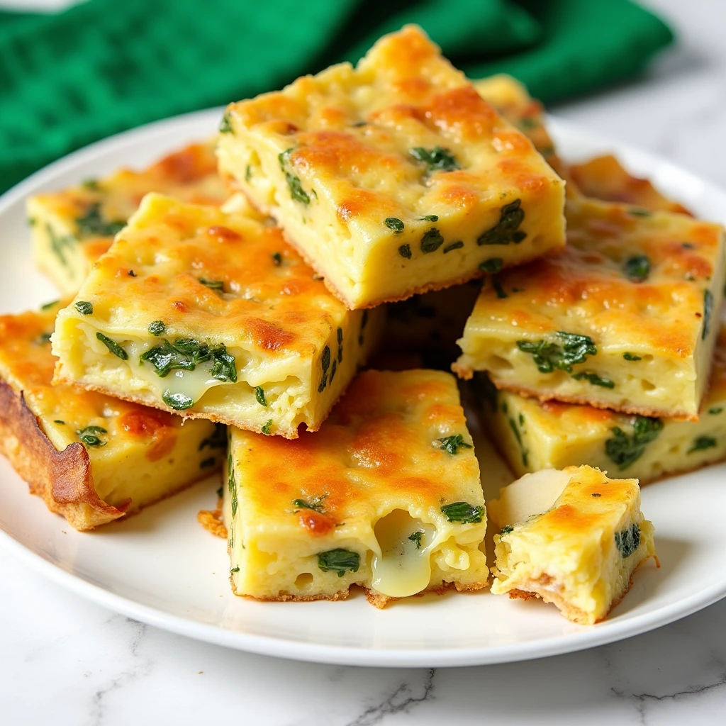 A golden, cheesy Starbucks Potato Chive Bake Recipe cut into squares, showing creamy potato layers with melted cheese and fresh chives, served on a white plate.